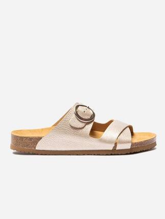 Mules femme FALBALA Platine - talon 20 mm, fermeture boucle