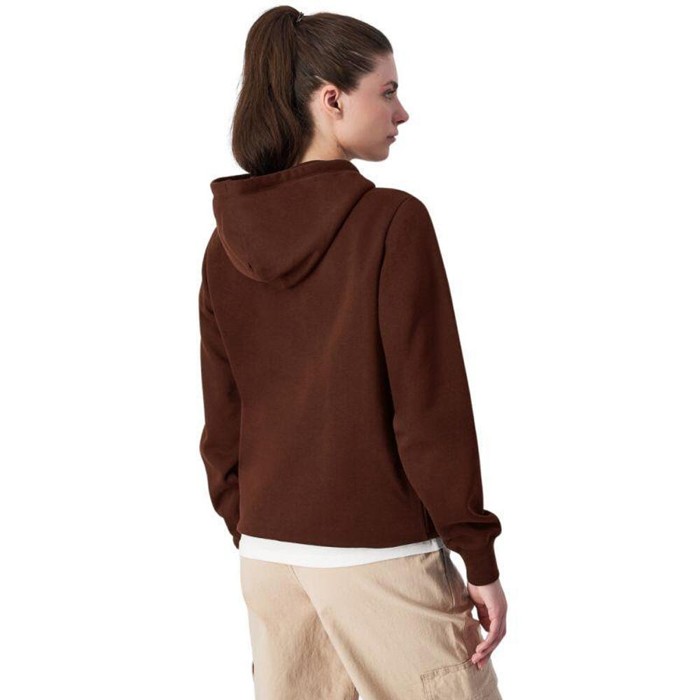Felpa Con Cappuccio Logo Sul Petto Donna Champion Marrone 3/4
