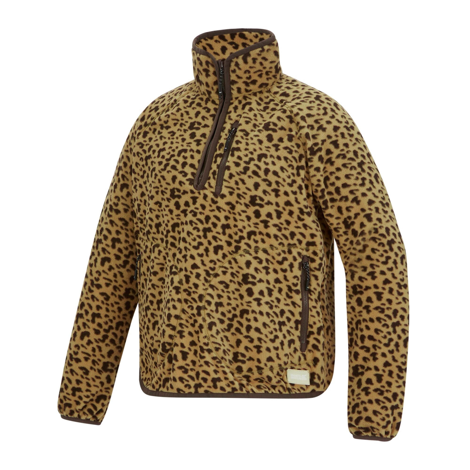 Womens/Ladies Frankie Leopard Print Half Zip Fleece Top (Leopard) 3/5