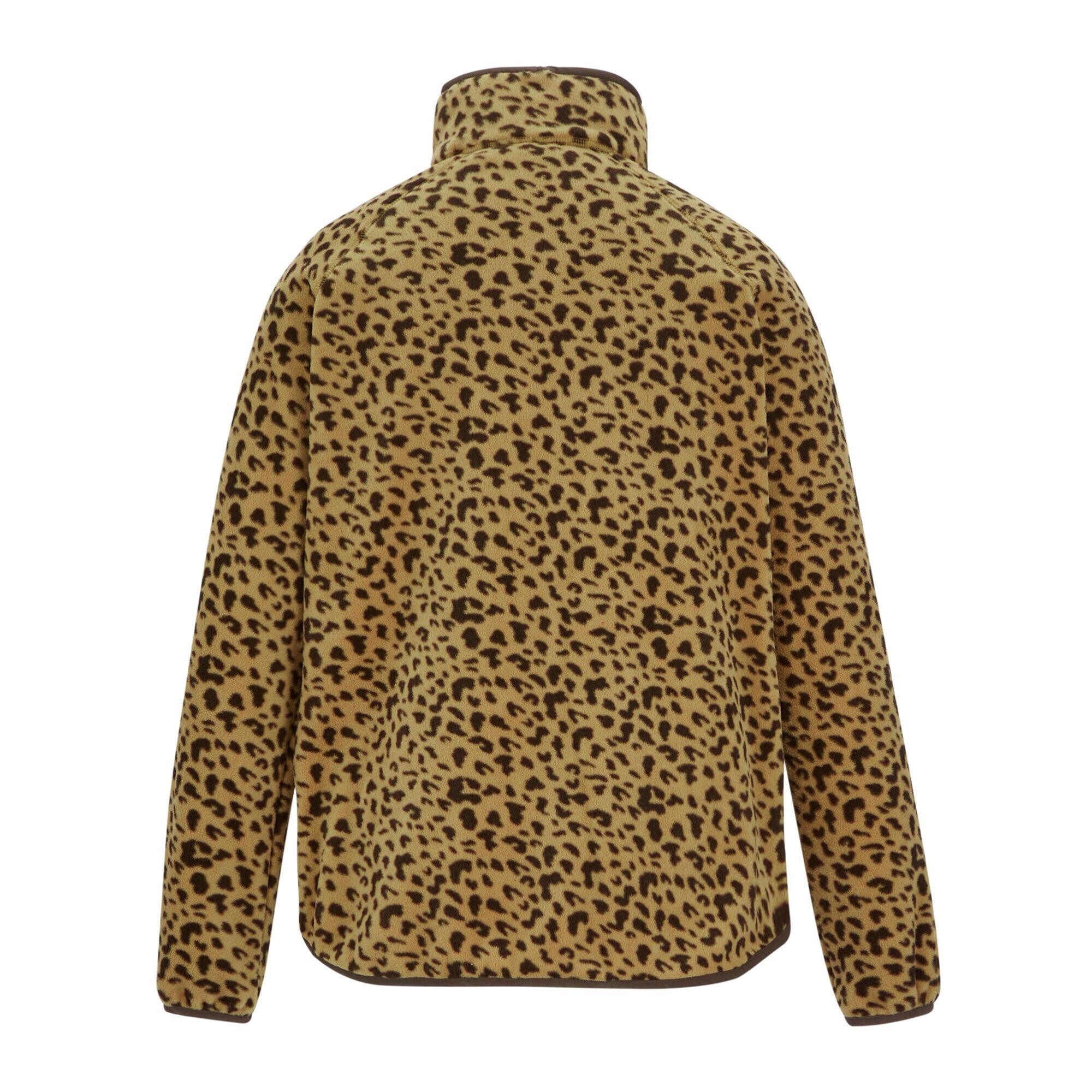 Womens/Ladies Frankie Leopard Print Half Zip Fleece Top (Leopard) 2/5