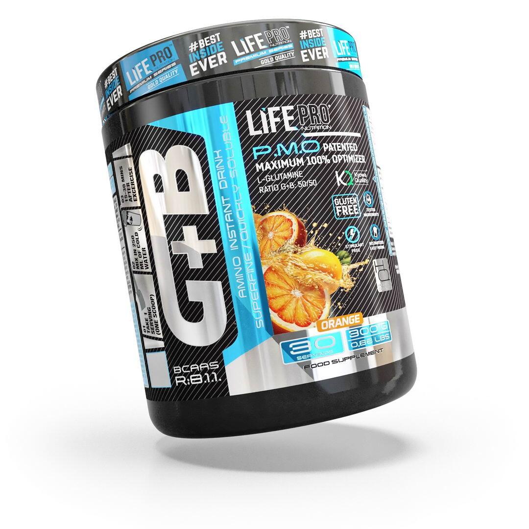 BCAA 8:1:1 + Glutamin - 300 g Orange LifePRO 2/6