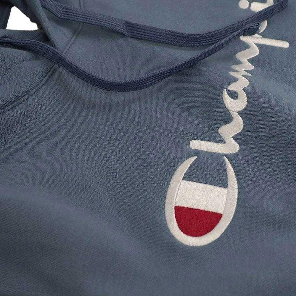 Felpa Con Cappuccio Logo Uomo Champion Azzurro 3/3