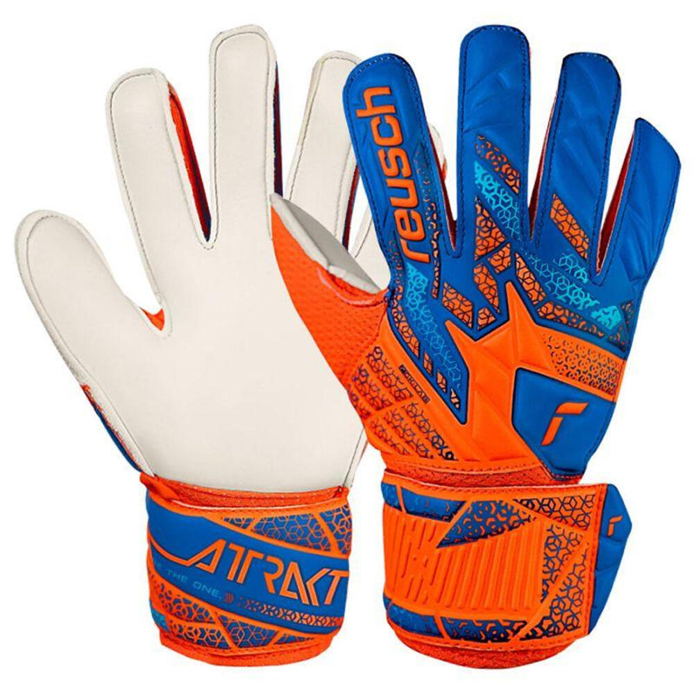"Attrakt Solid" TorhüterHandschuhe für Kinder Blau/Orange 4/4