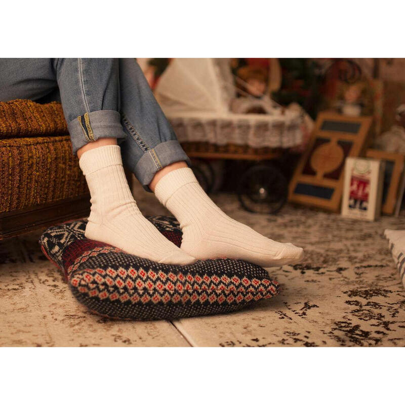 Sosete Merino Warm & fular Alb