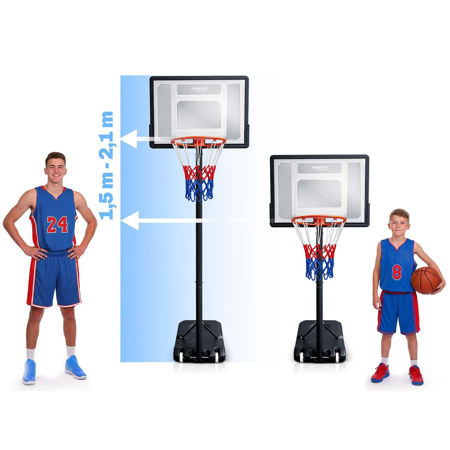 Kosz do koszykówki Neo-sport NS-280 regulowany 150-210 cm stabilny wolnostojący 3/7