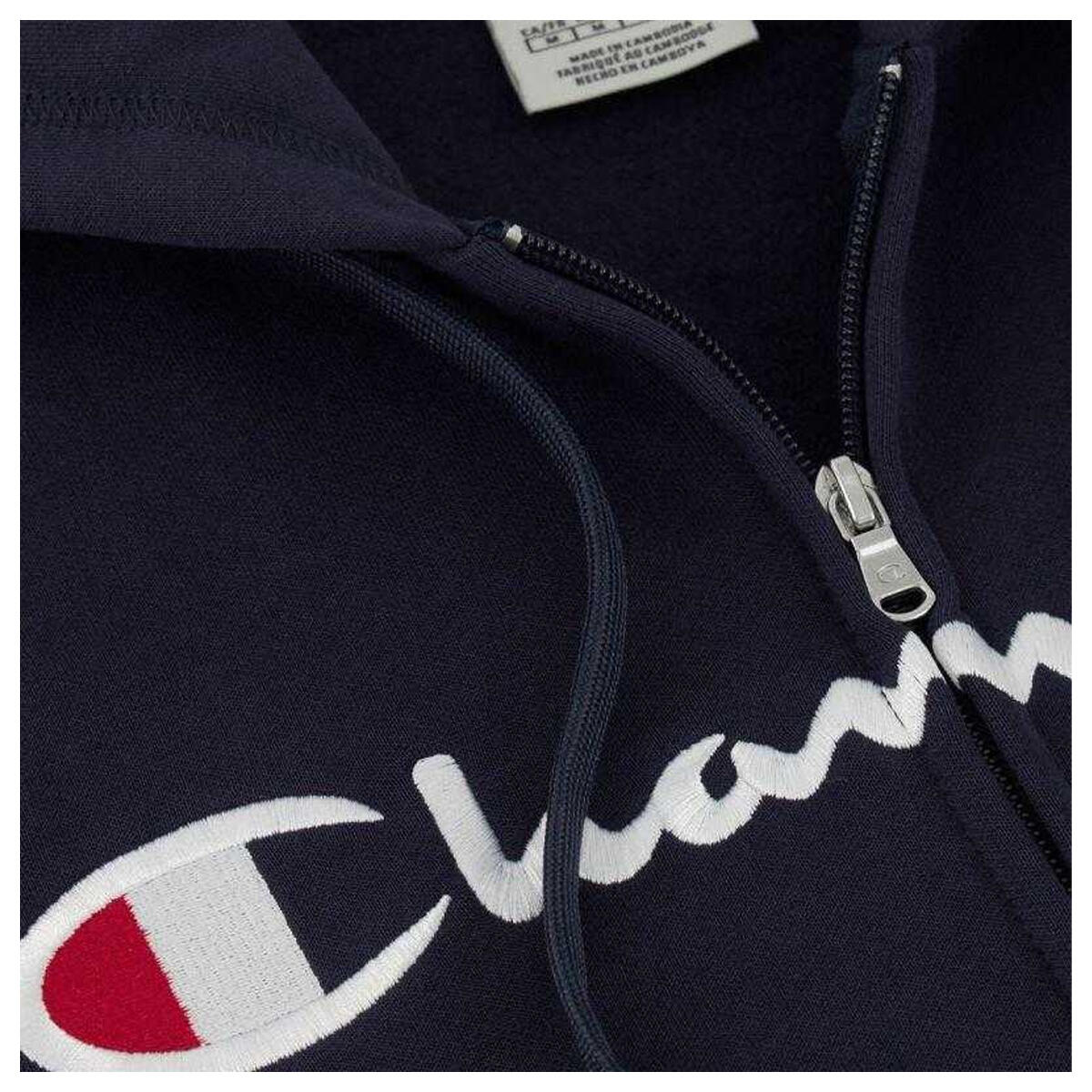 Felpa Con Cappuccio E Zip Intera Uomo Champion Blu Navy 4/5