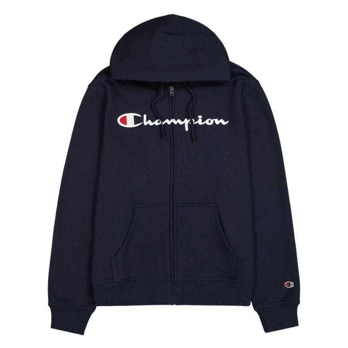 Felpa Con Cappuccio E Zip Intera Uomo Champion Blu Navy 2/5