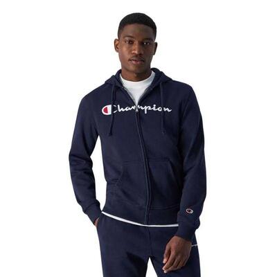 Felpa Con Cappuccio E Zip Intera Uomo Champion Blu Navy