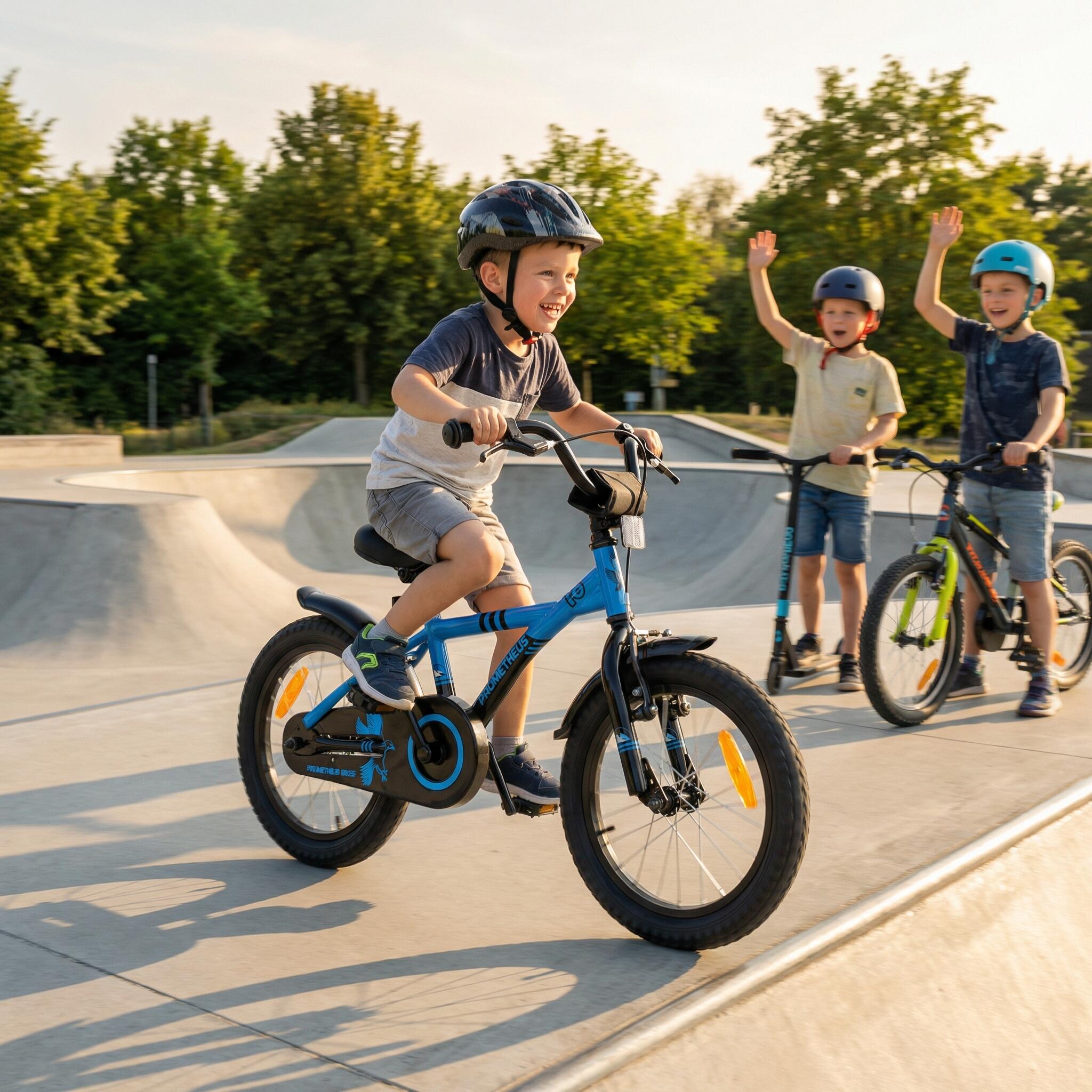Bici bambini 16 pollici 4–5 anni con rotelle e freno a contropedale 4/8