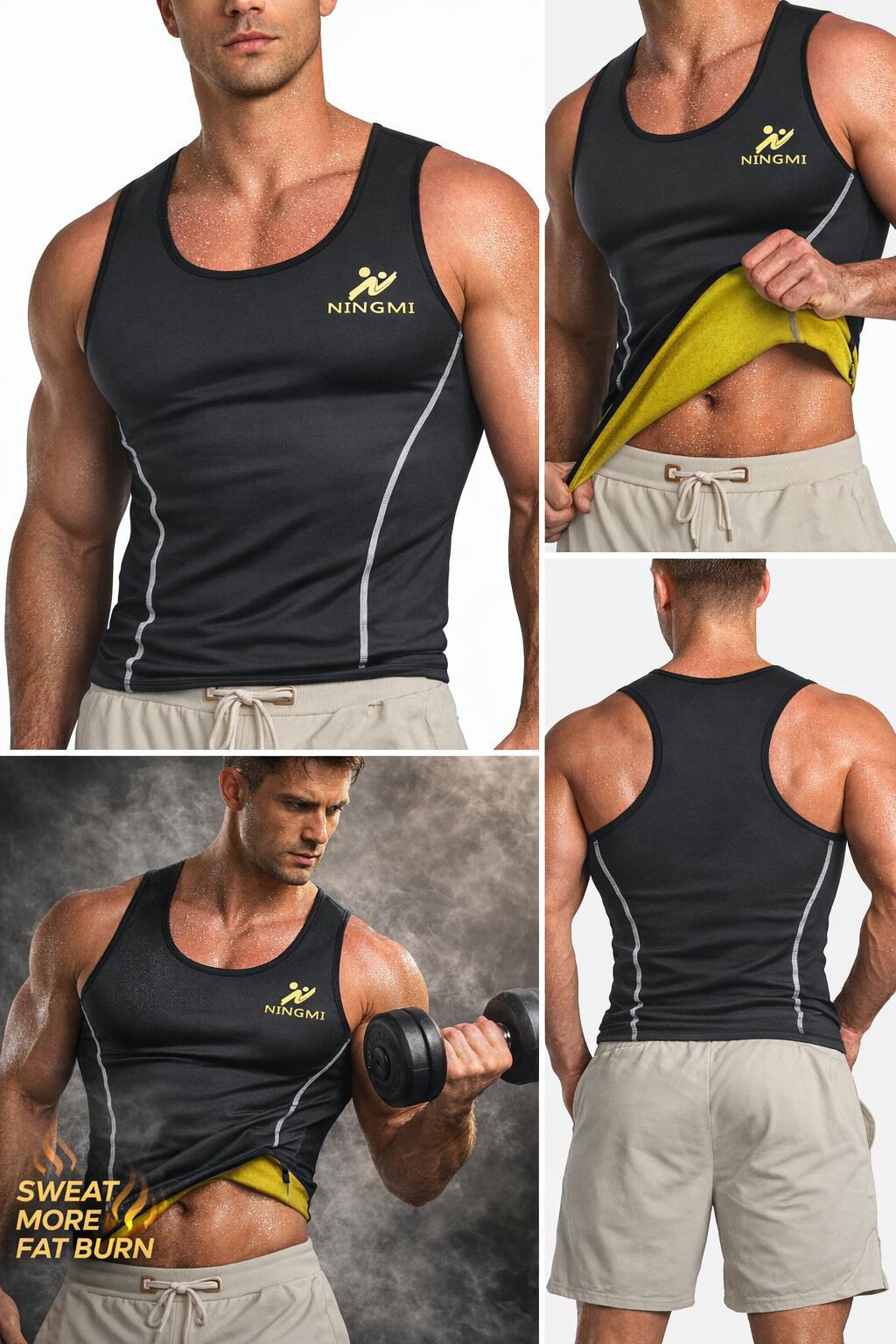 Męski wyszczuplający podkoszulek fitness neoprenowy SlimBody 3/5
