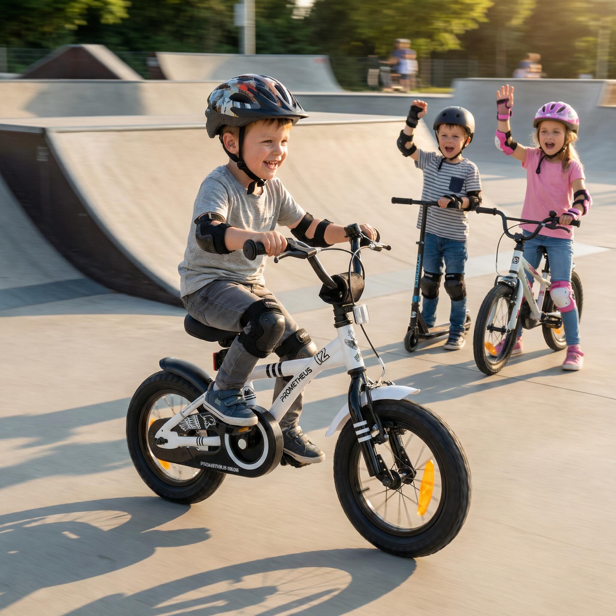 Kinderfahrrad 12 Zoll ab 3 Jahre mit Stützräder und Rücktritt 4/8