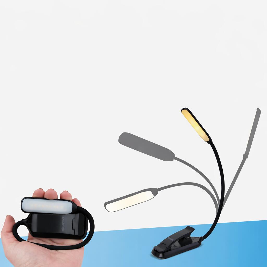 Lampe de lecture LED - Rechargeable par USB avec pince 5/7