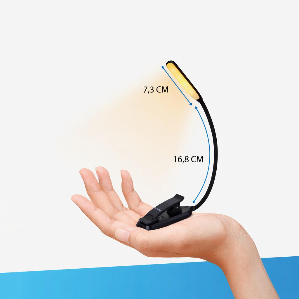 Lampe de lecture LED - Rechargeable par USB avec pince 4/7