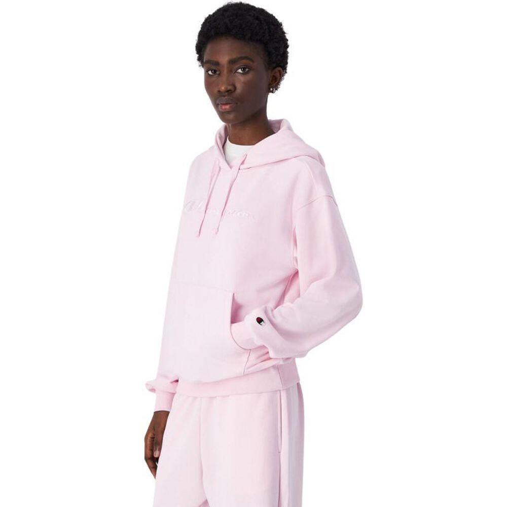 Womens/Ladies Embroidered Logo Kangaroo Pocket Hoodie (Pink)