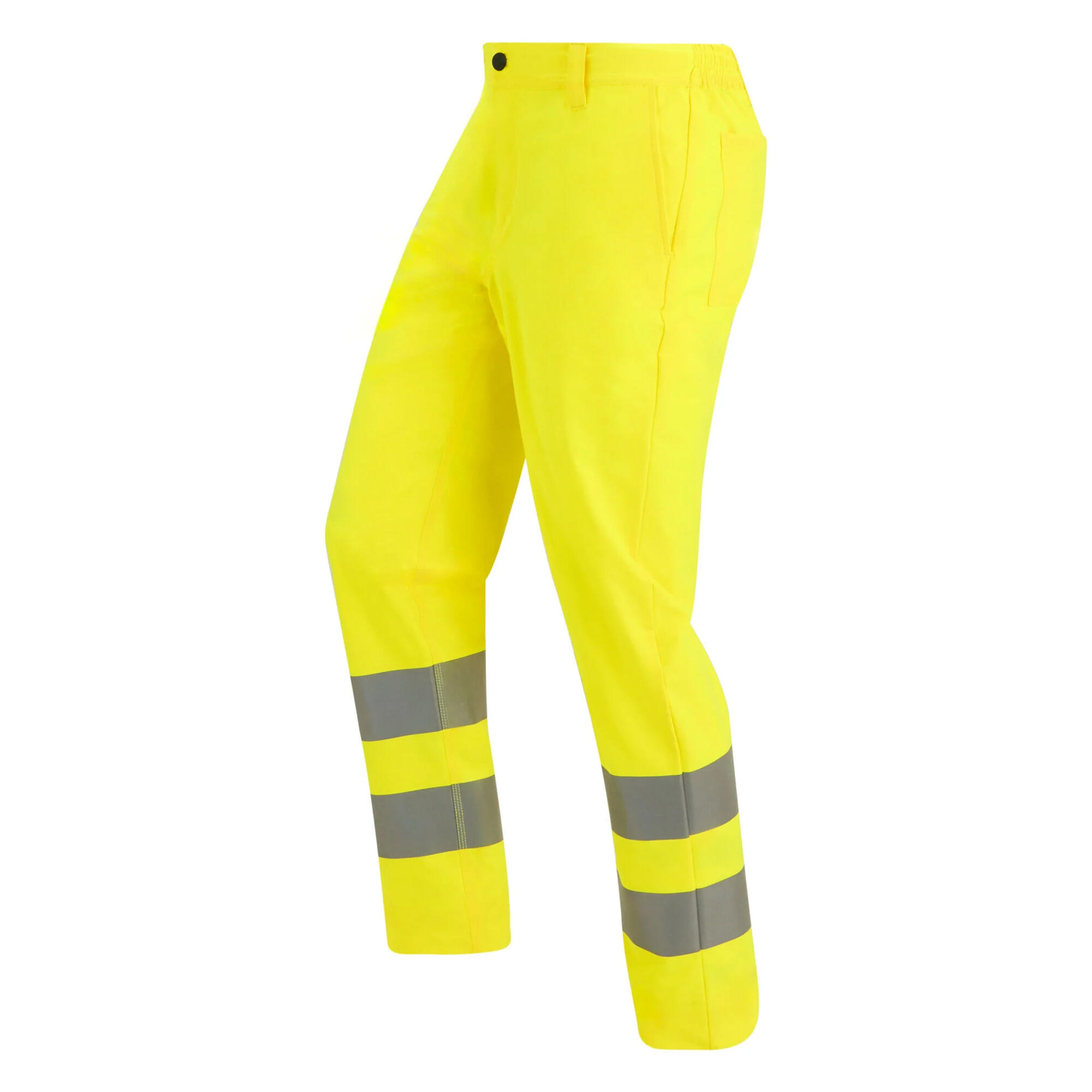 Mens Stretch HiVis Trousers (Yellow) 3/4