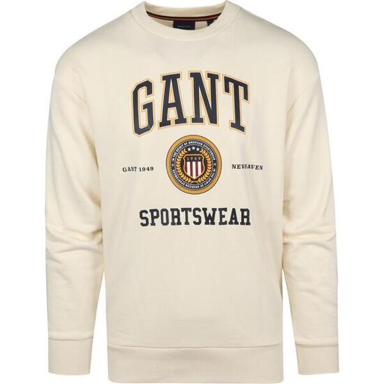 Herren Sweatshirt GANT Crest Shield 2036020-130 Größe M Beige/Grau