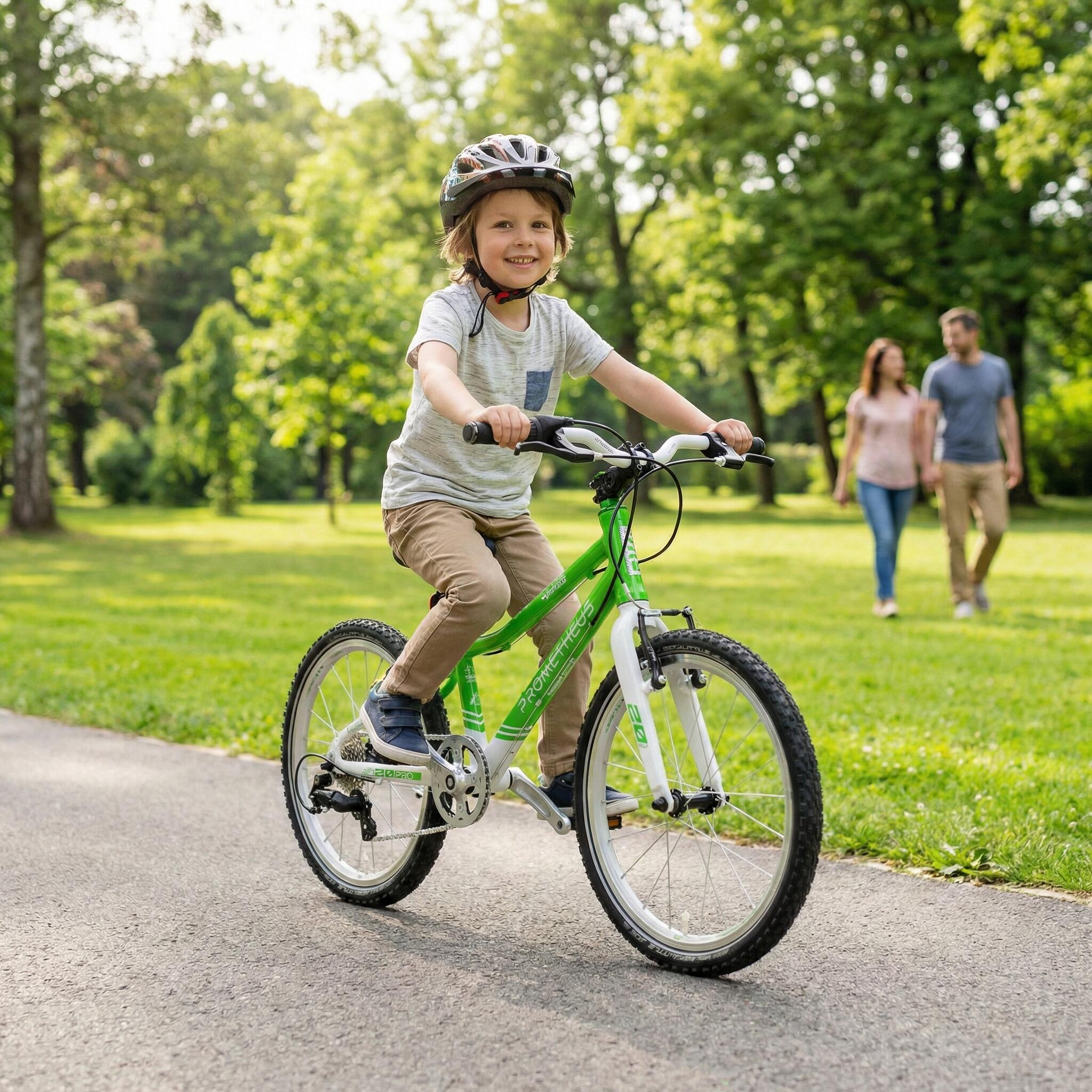 Kinderfahrrad 20 Zoll ab 6 Jahre Superleicht 7 Gang Fahrrad Grün Weiß 5/8