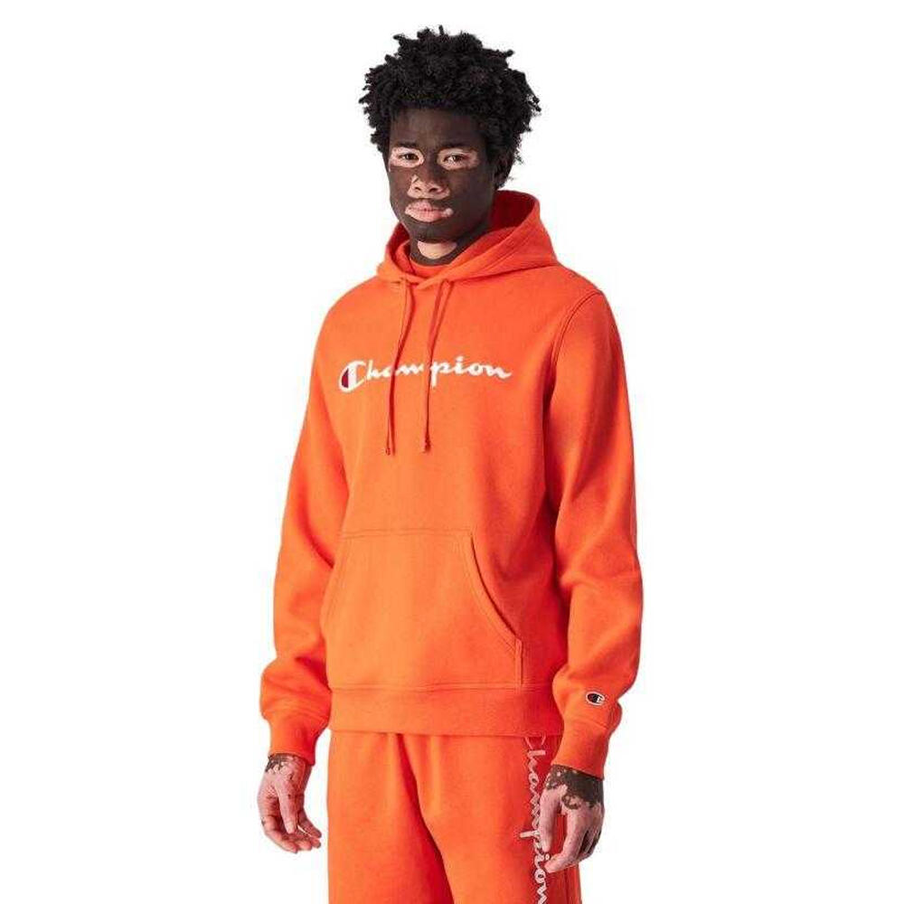 Felpa Con Cappuccio Logo Uomo Champion Arancio 2/4