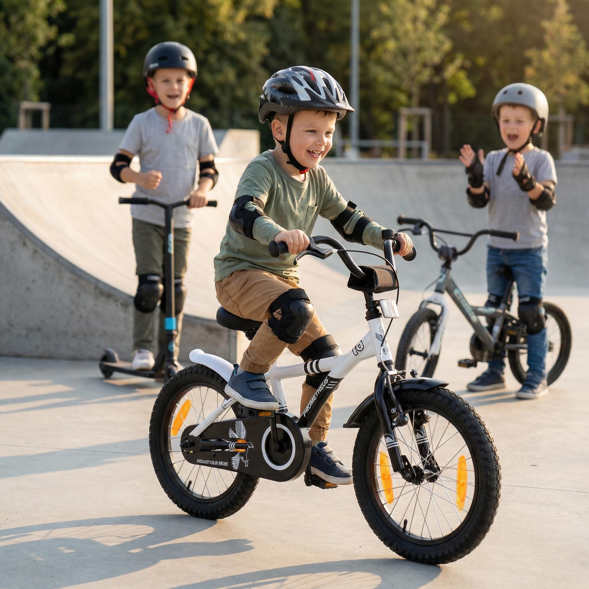 Bici bambini 16 pollici 4–5 anni con rotelle e freno a contropedale 4/7