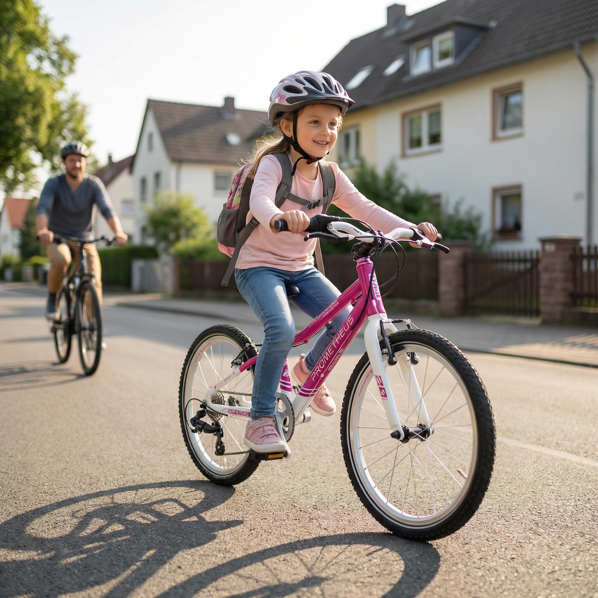 Bici bambini 20 pollici da 6 anni, superleggera, 7 marce, Rosa e Bianco 2/8