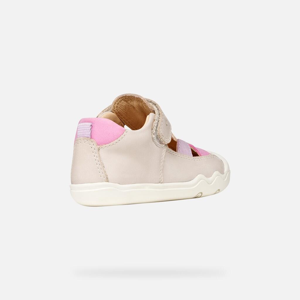 Baskets Bébé Fille B STEPPIEUP GIRL Ivoire/Rose 5/7