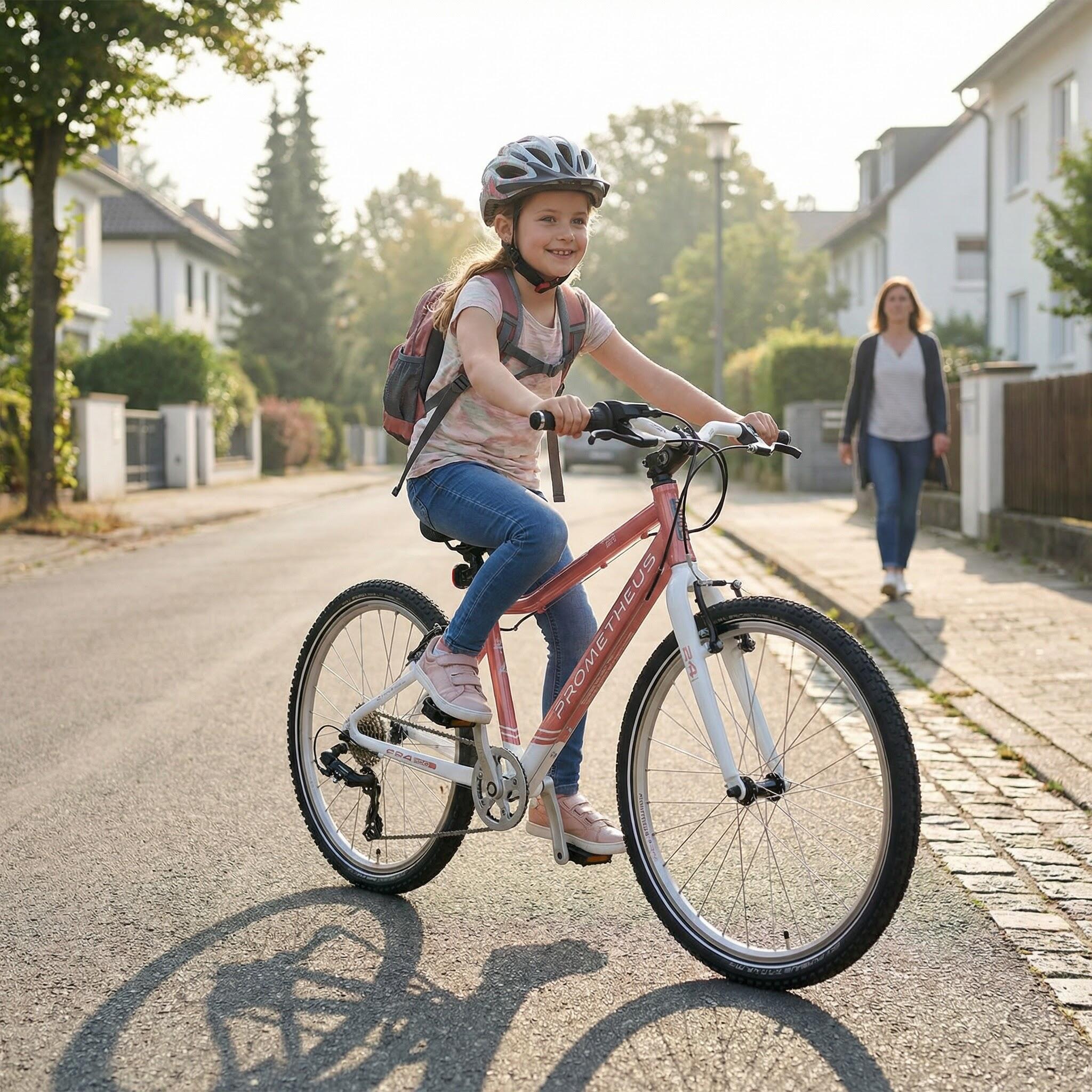 Bici bambini 24 pollici da 7 anni superleggera 8 marce SRAM X4 corallo bianco 5/7