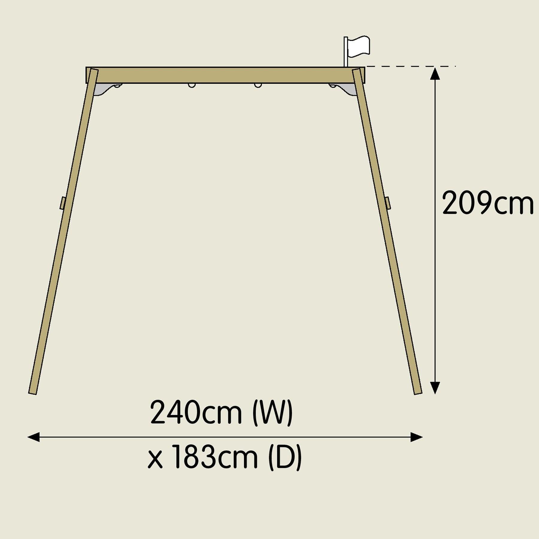 Portique 2 balançoires FOREST bois H200cm 4/5