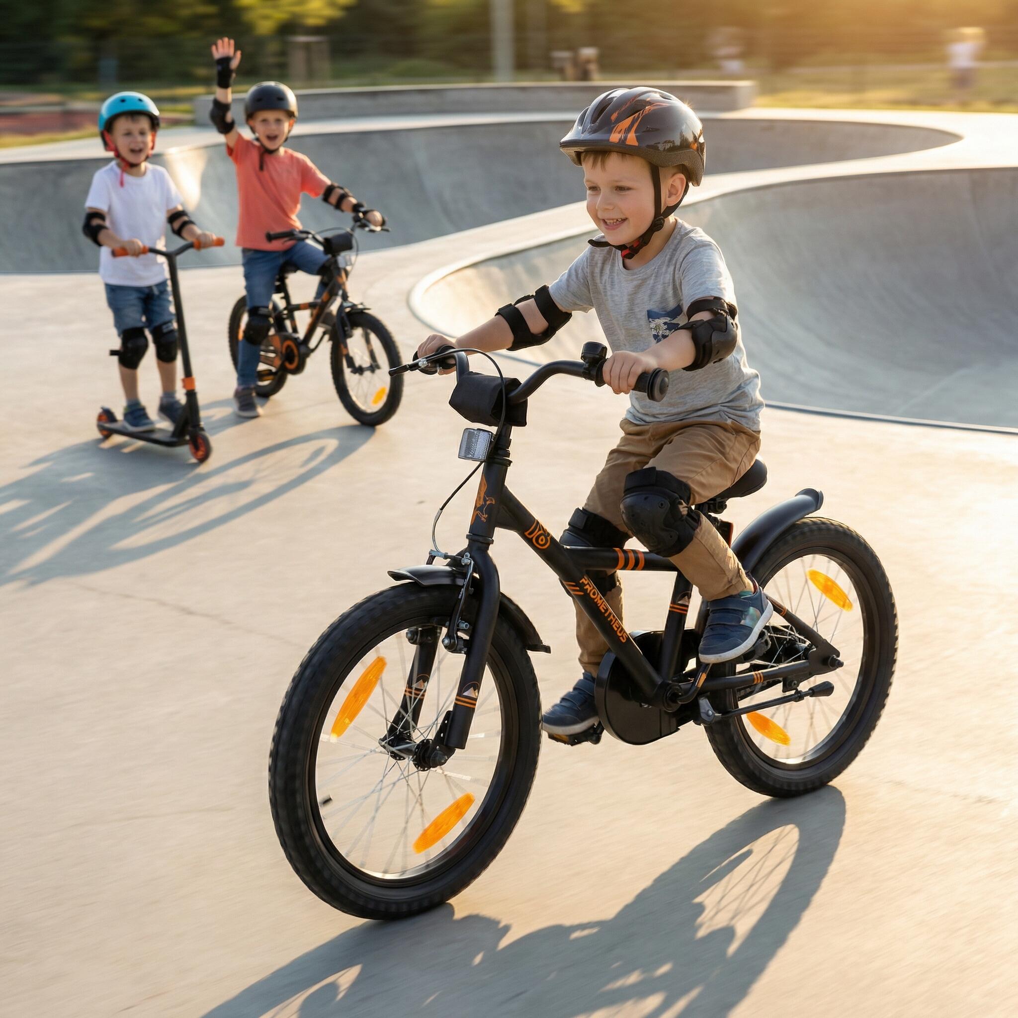 Bici bambini 18 pollici 5–6 anni con freno contropedale e V-Brake 7/8