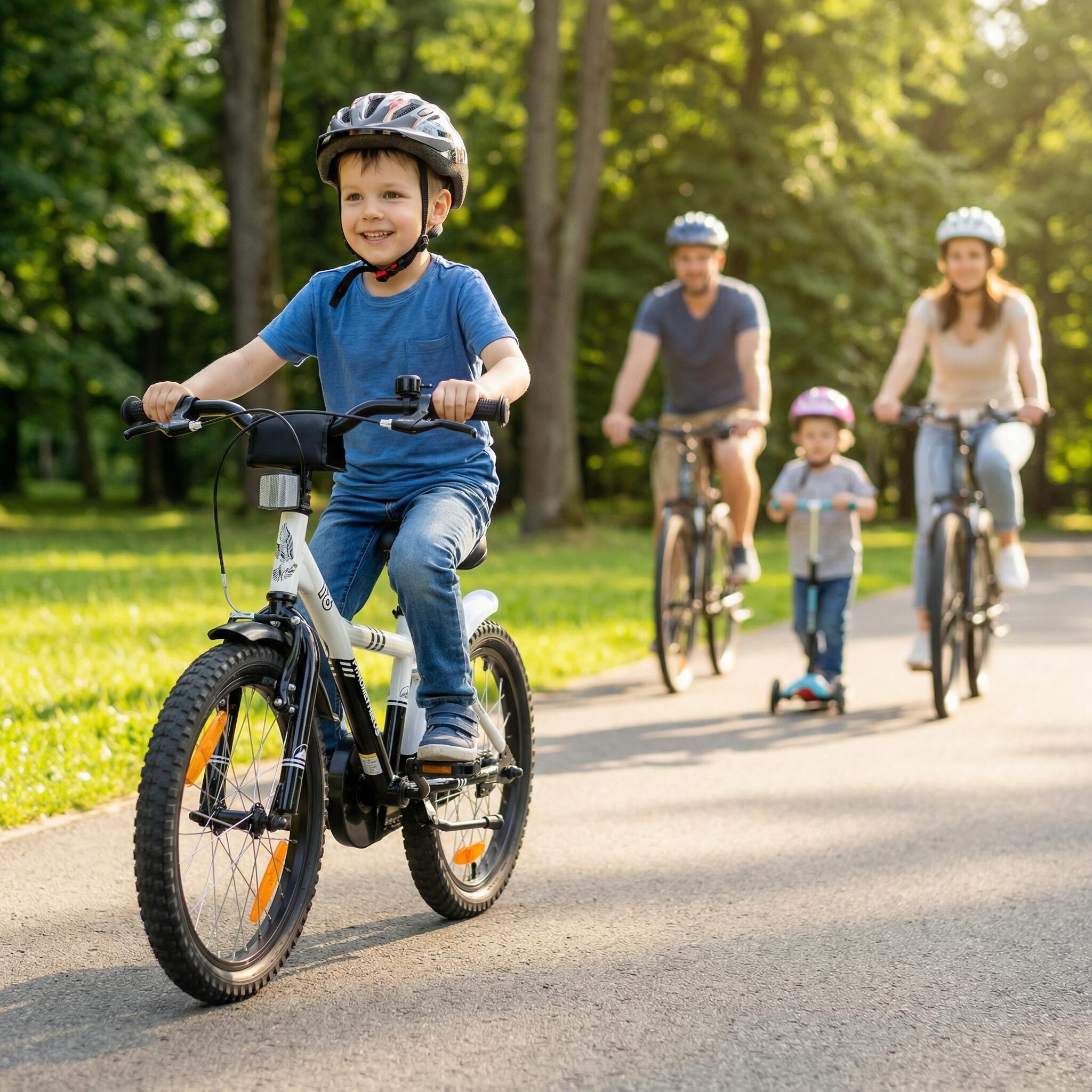 Vélo enfant 18 pouces dès 5 ans Blanc-Noir – rétropédalage & V-Brake 7/7