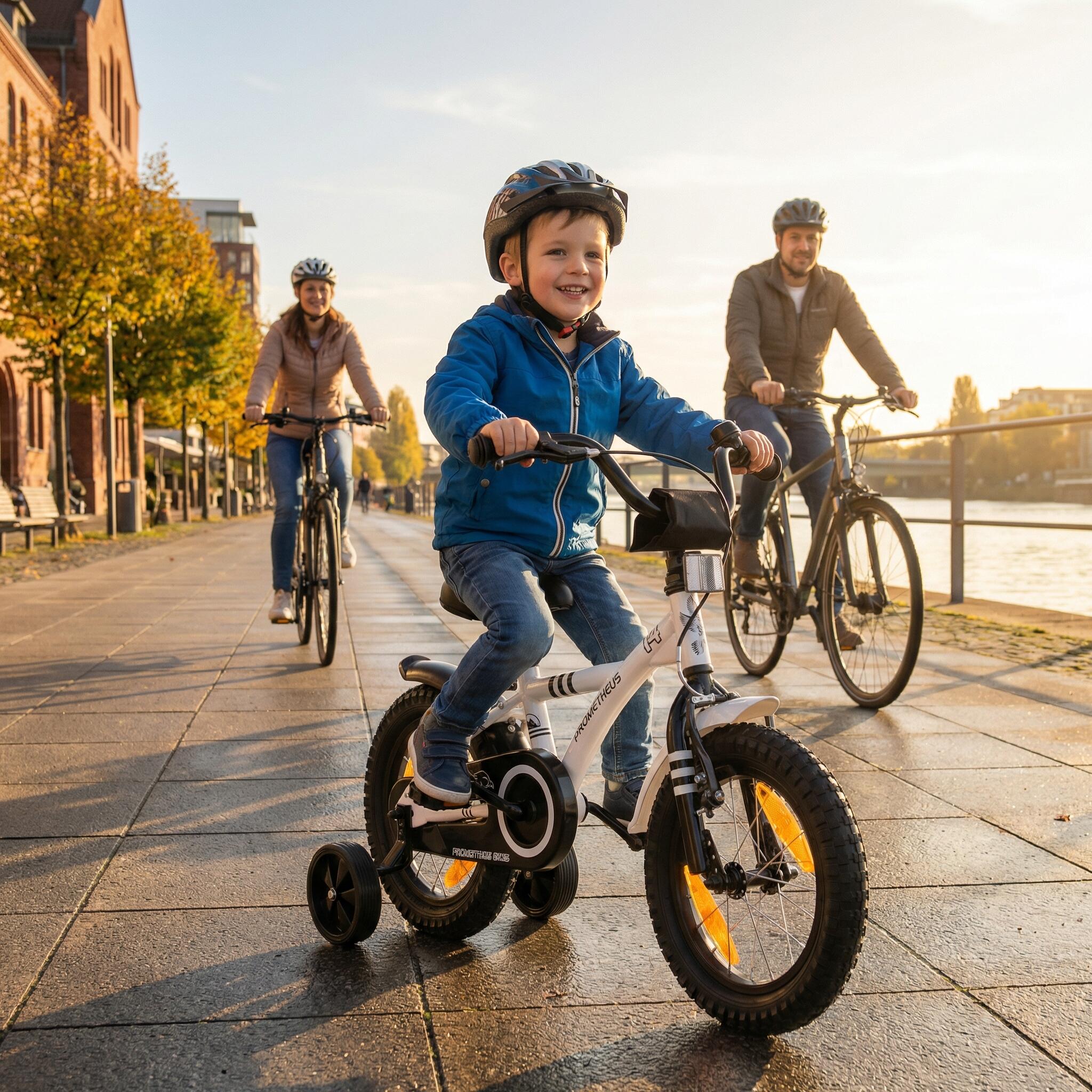 Bicicletta per bambini 14" dai 4 anni con rotelle e freno a contropedale 2/8