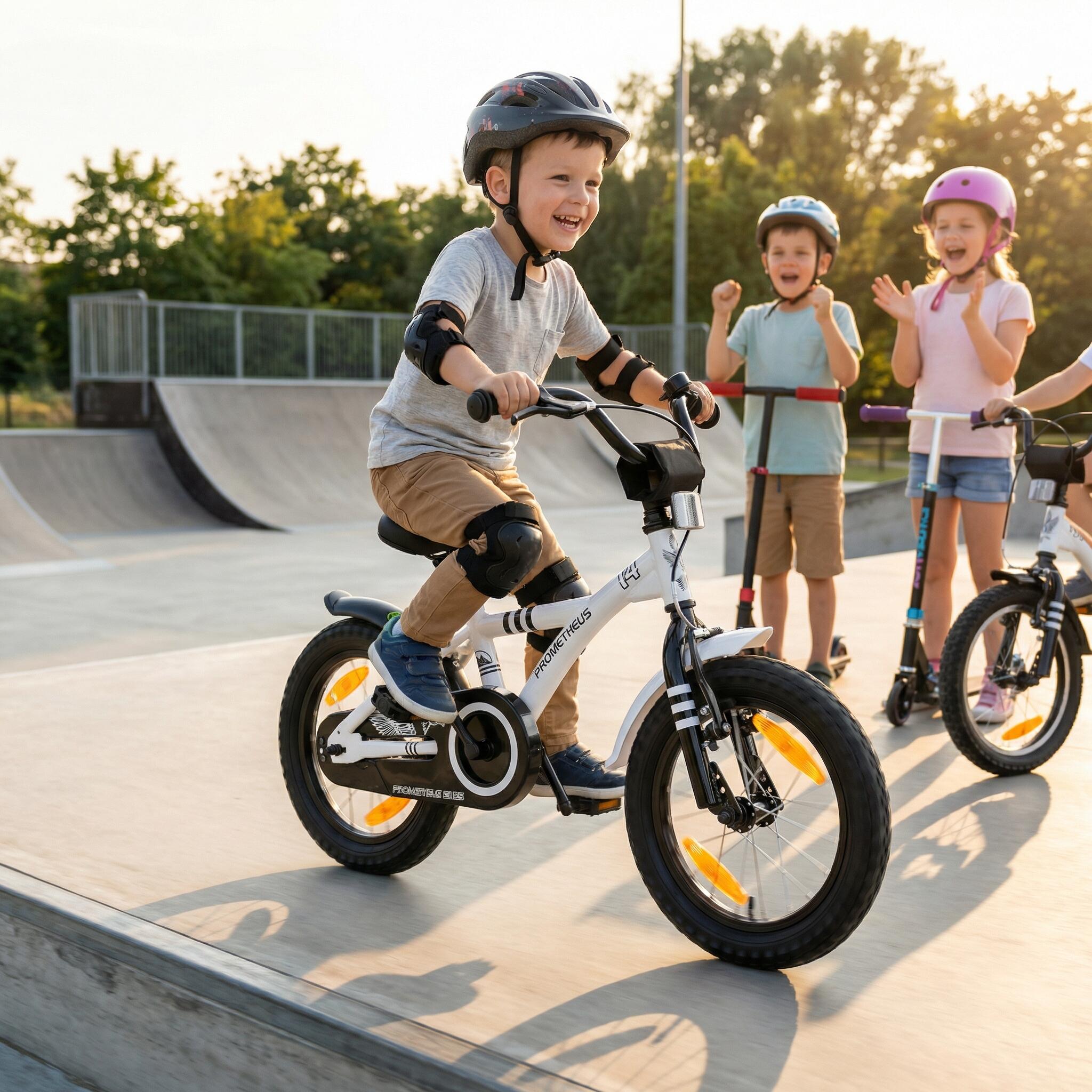 Bicicletta per bambini 14" dai 4 anni con rotelle e freno a contropedale 6/8