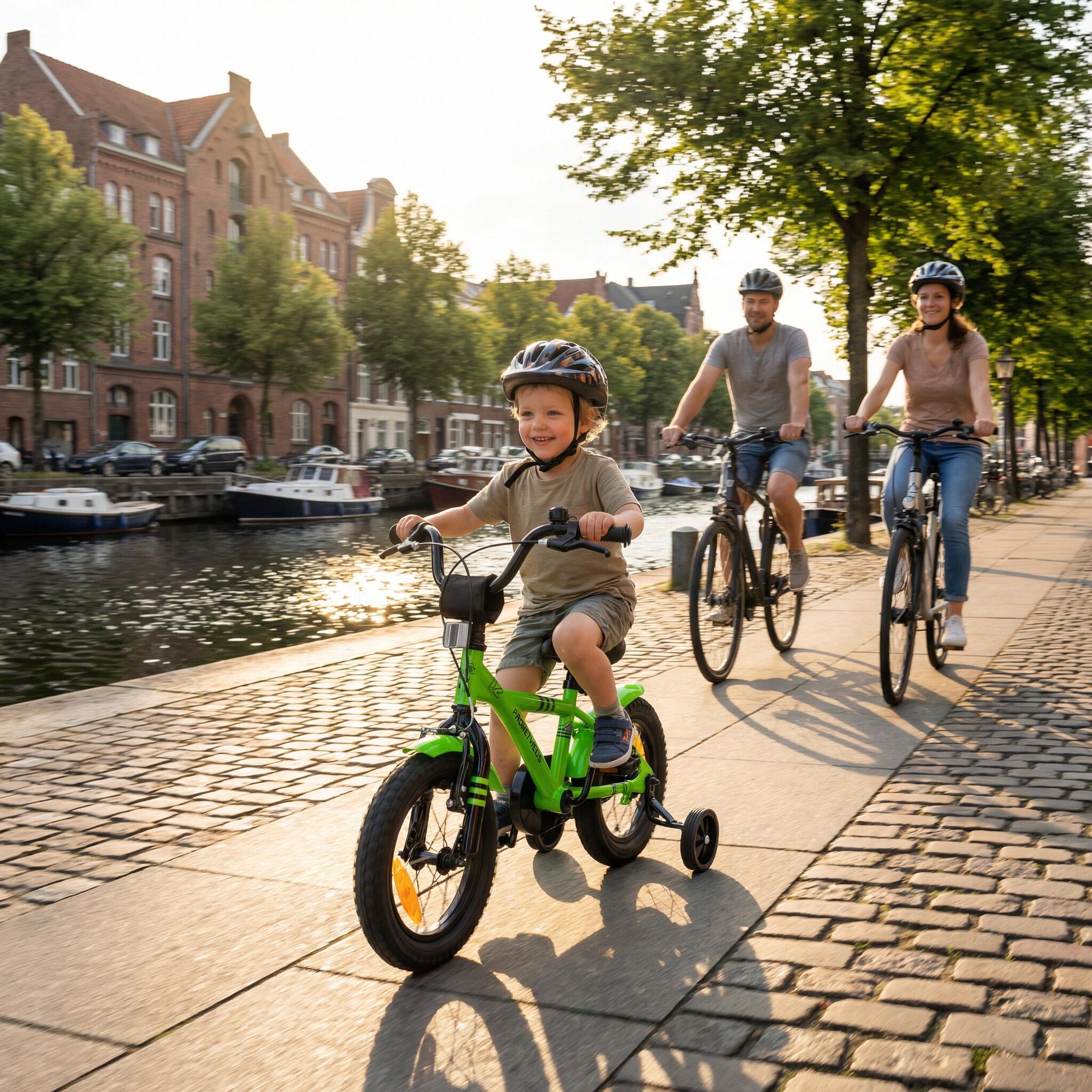 PROMETHEUS BICYCLES kinderfiets 16 inch fiets jongens meisjes van 5 jaar oude met zijwieltjes terugtraprem in zwart mat oranje BMX