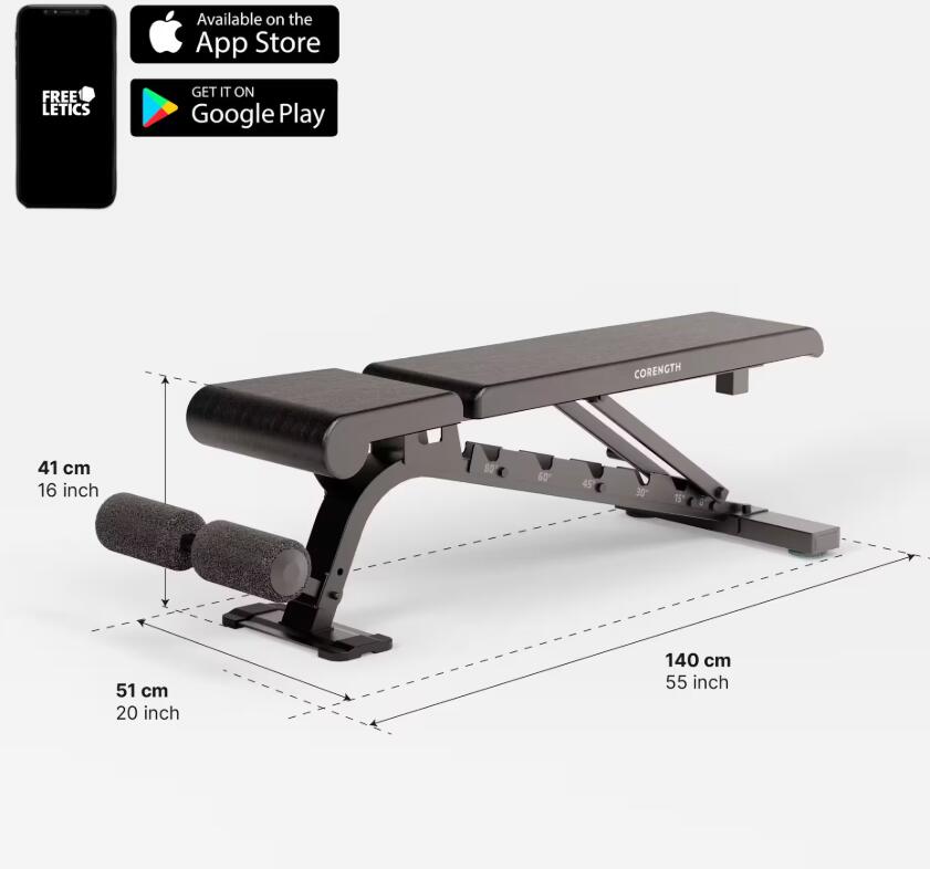 Seconde vie Banc de musculation renforcé, inclinable et déclinable - bench 900 2/6