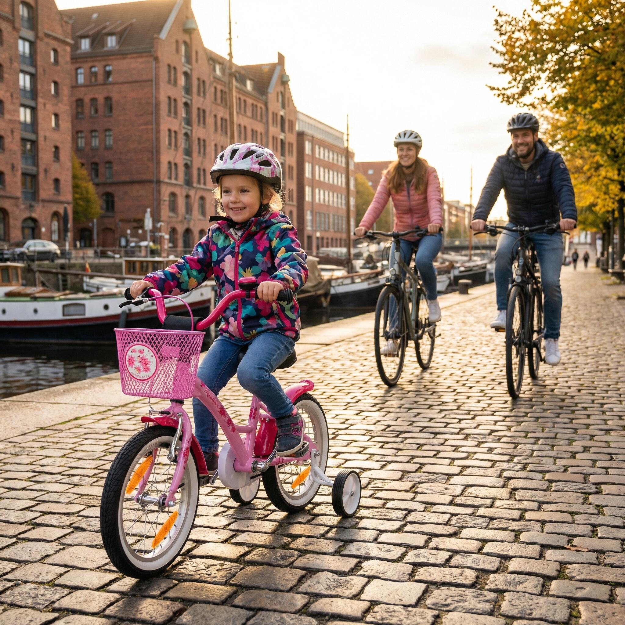 Bicicletta per bambini 14" dai 4 anni con rotelle e freno a contropedale 4/8