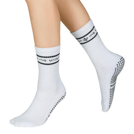 Mewave Chaussettes de Pilates taupe