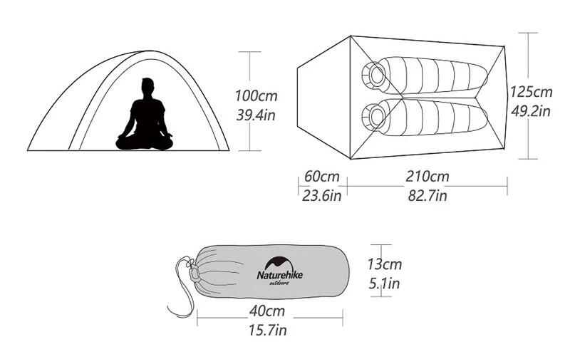 Naturehike self standing waterproof 2 man tent 7/7