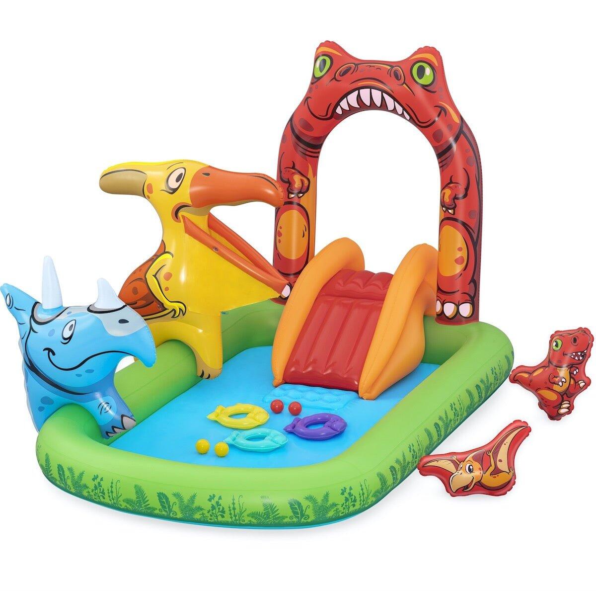 Piscina Hinchable Parque de Juegos Dinosaurios 241x140x137 cm 2/5