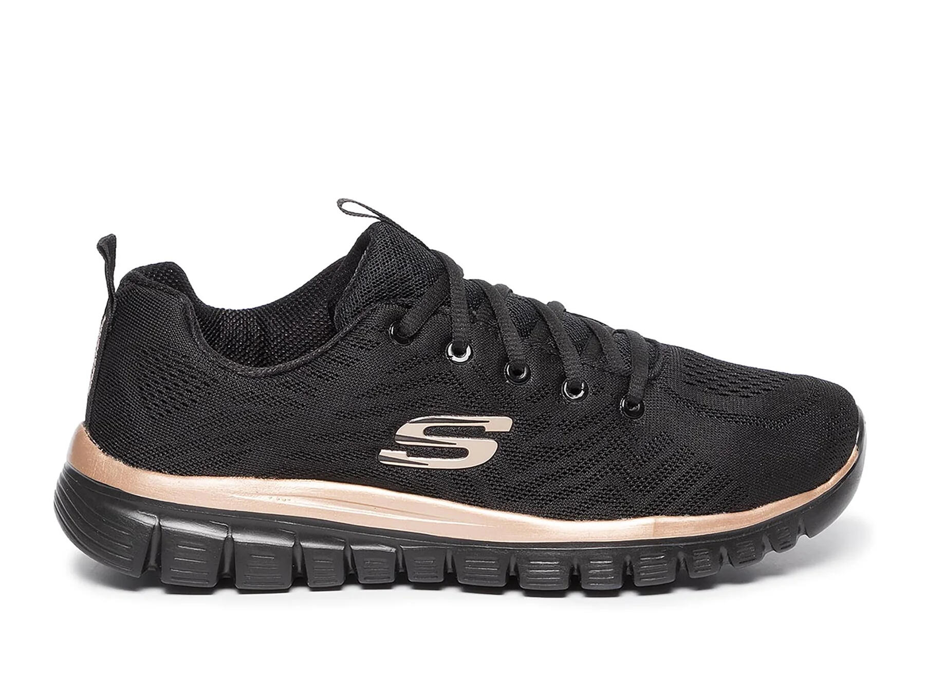 Chaussures Lifestyle Skechers Gracefulget Connected Noir/Rose Gold Femme 6/7
