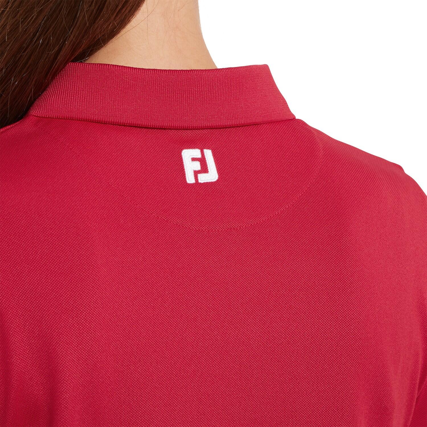 Polo da golf in piqué elasticizzato Footjoy da donna, rossa 3/5