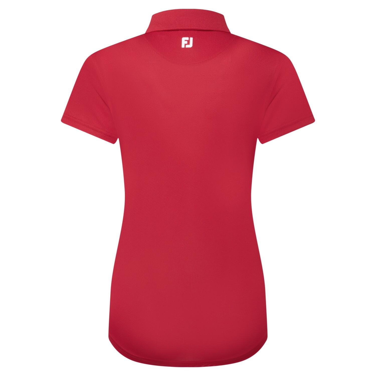 Polo da golf in piqué elasticizzato Footjoy da donna, rossa 5/5