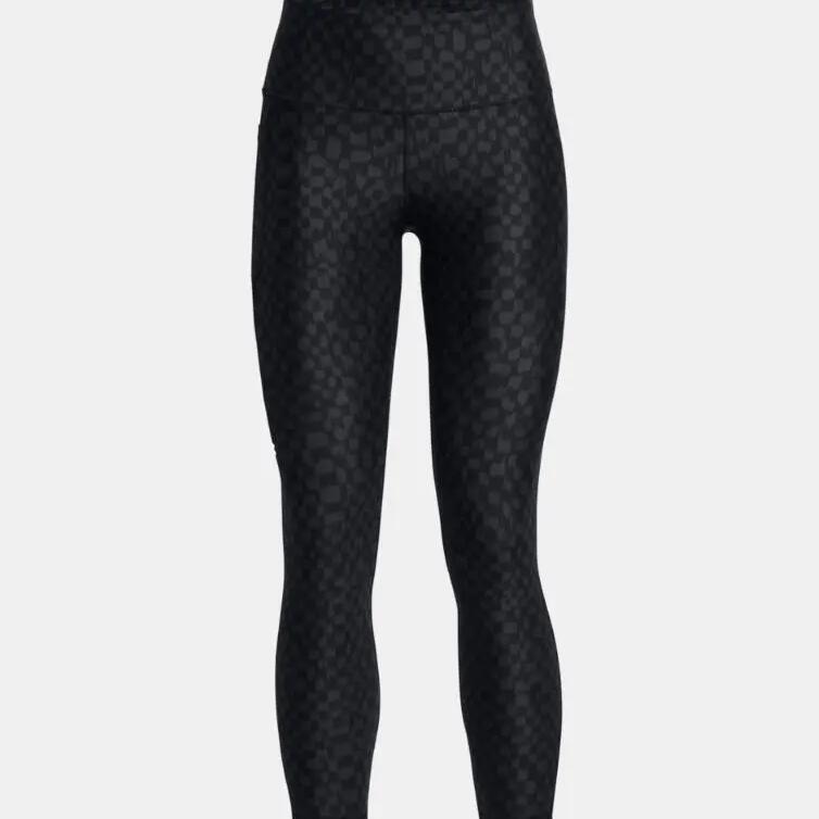 Womens/Ladies HeatGear Printed Ankle Length Leggings (Black)