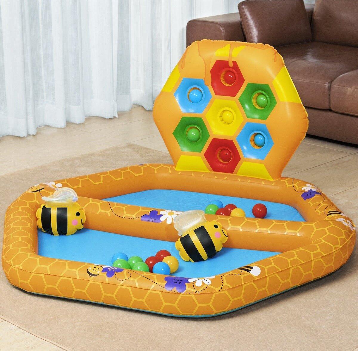 Piscina Inflável Infantil Abelhas com Bolas 127x119x61 cm 3/5