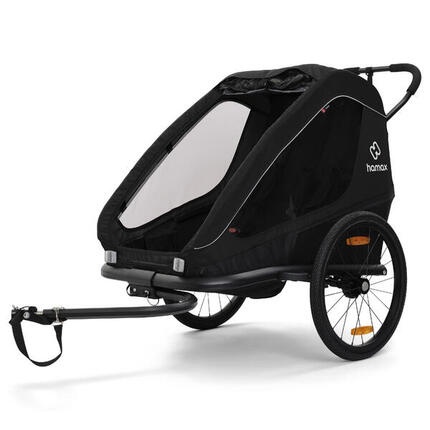 Remorque Vélo 2 Places Transformable en Poussette TRAVELLER Noir