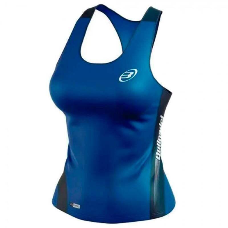 Débardeur femme Bullpadel Binas BLEU dos nageur ajusté 1/5