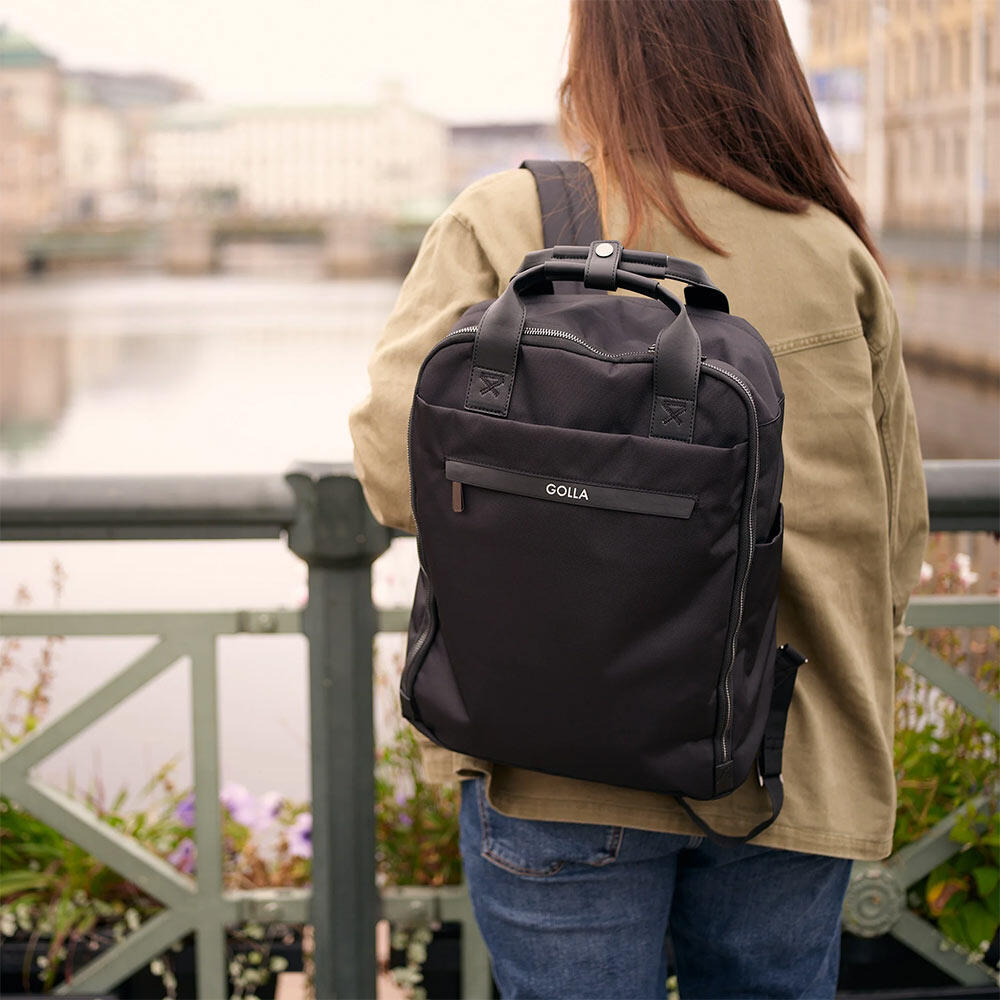 Zaino Orion 15,6" in Nylon e PU Idrorepellente con Fascia per Trolley - Nero 4/4