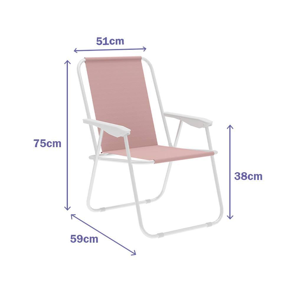 Silla Plegable Marbueno Rosa para Playa y Piscina 2/2