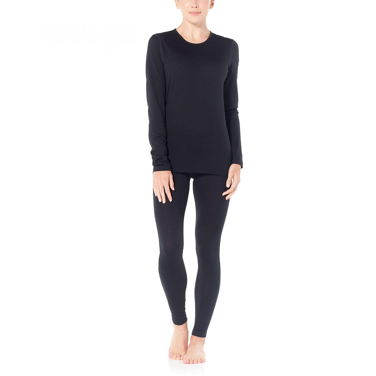 T-Shirt Icebreaker Lana Merino Nero 200 Oasis Crewe 5/6