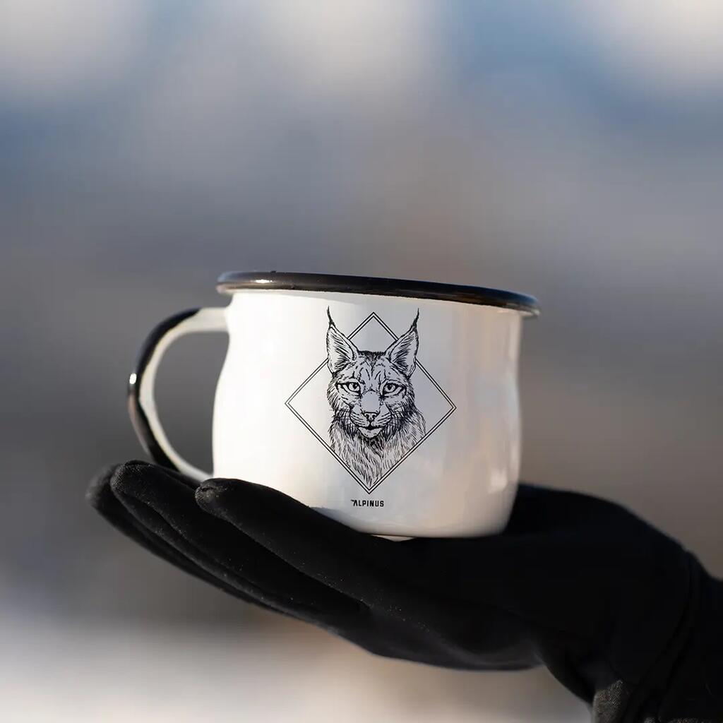 Alpinus Enamel Mug Lynx White