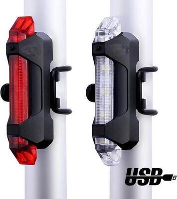 Led fietslamp voorlicht achterlicht oplaadbaar