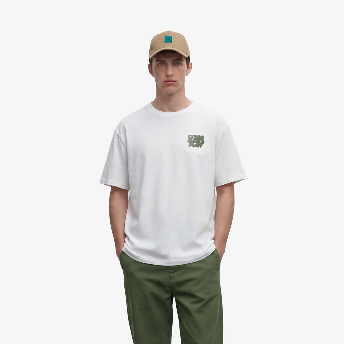 T-shirt girocollo in jersey di cotone con stampa sul petto 2/6